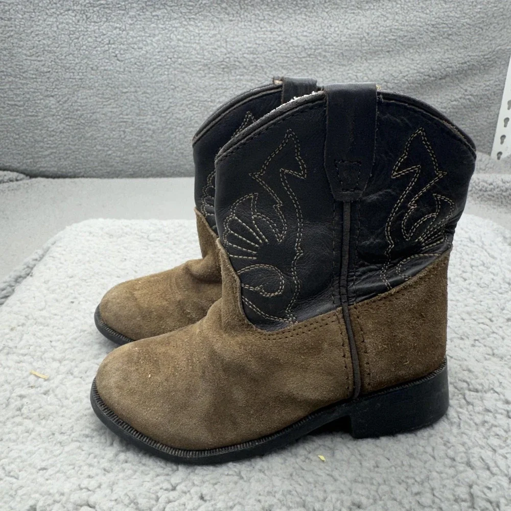 Masterson Boot Co Boots Kids 13.5 Brown Western Suede Cowboy Embroidered